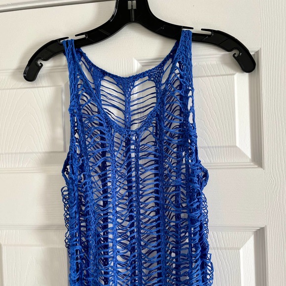 SALE! NEW Boutique Amazon Crochet Summer Cover Up Cut Out Dress M - Picture 3 of 4